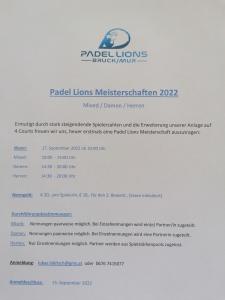 Padel Lions Meisterschaften 2022